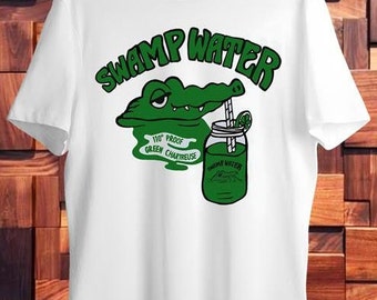 Swamp Water Green T Shirt Chartreuse Alligator Unisex Men's Ladies - Main Image