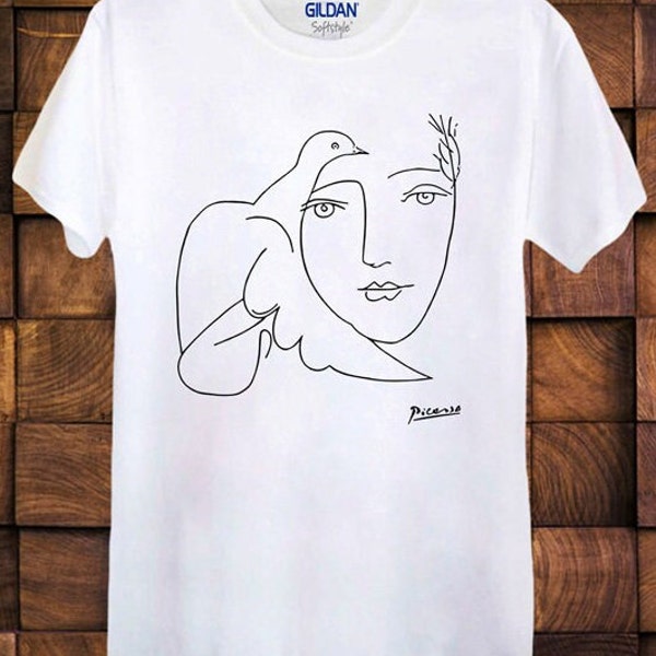 One Line Drawing Picasso Fearless Art Drawing T Shirt Ideal Gift Present Unisex Men’s Ladies Top Tee T Shirt