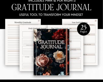 PLR Gratitude Journal: 25-Page Canva Template (MRR/PLR)