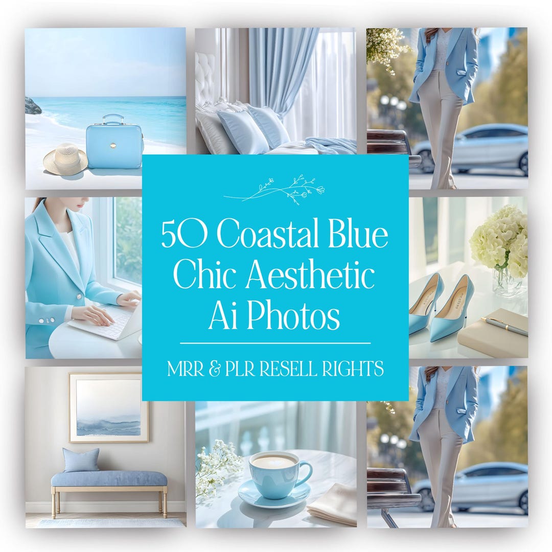 Coastal Chic Stock Photos, Soft Blue, MRR PLR (digital Download) - Etsy