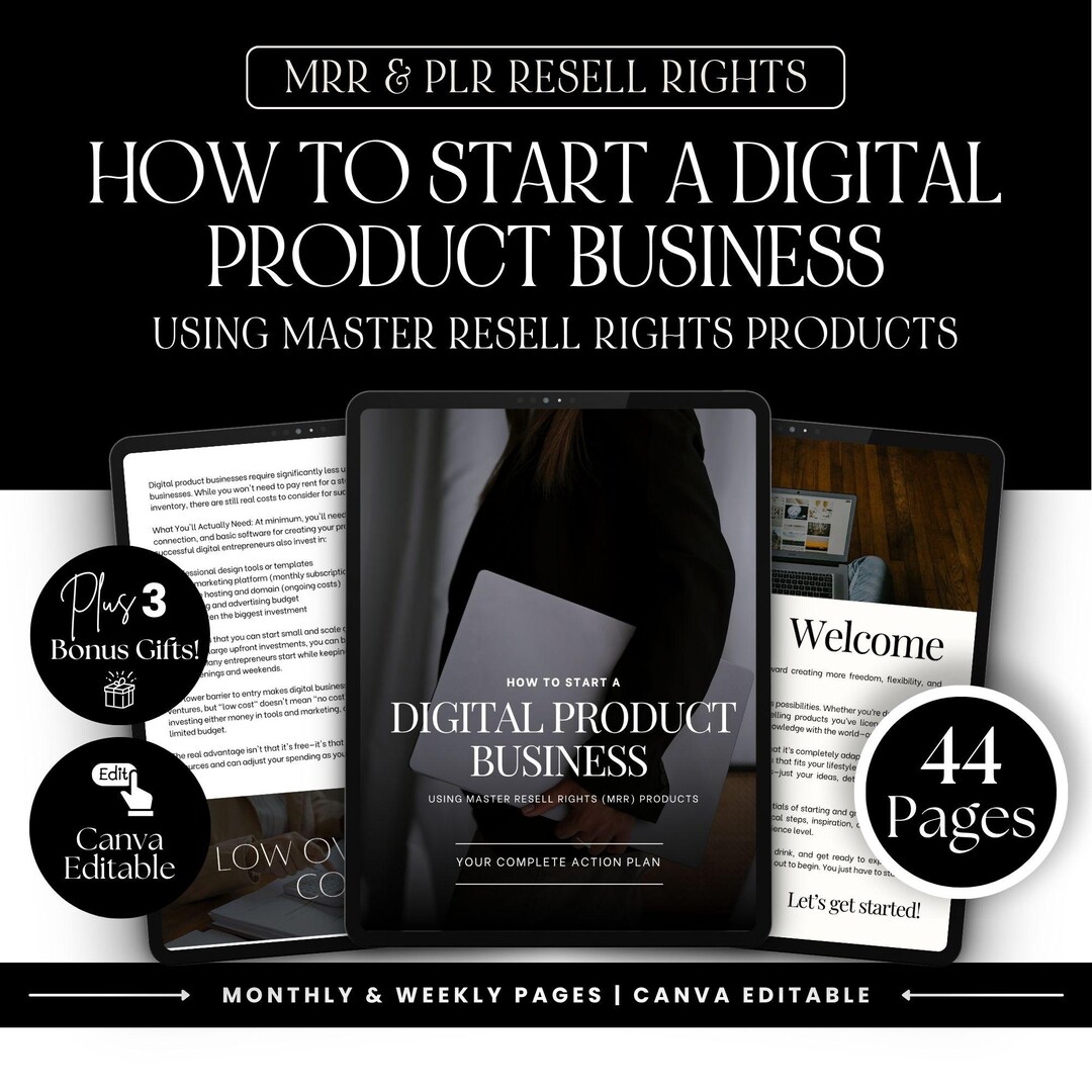 Digital Product Business Guide With MRR & PLR Resell Rights, Canva ...