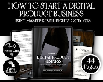 Digital Produkt Business Guide mit MRR & PLR Wiederverkaufsrechten, Canva Vorlage