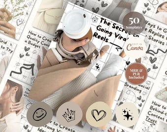 50 Scrapbook Instagram Carousel Templates | Canva Editable, PLR MRR