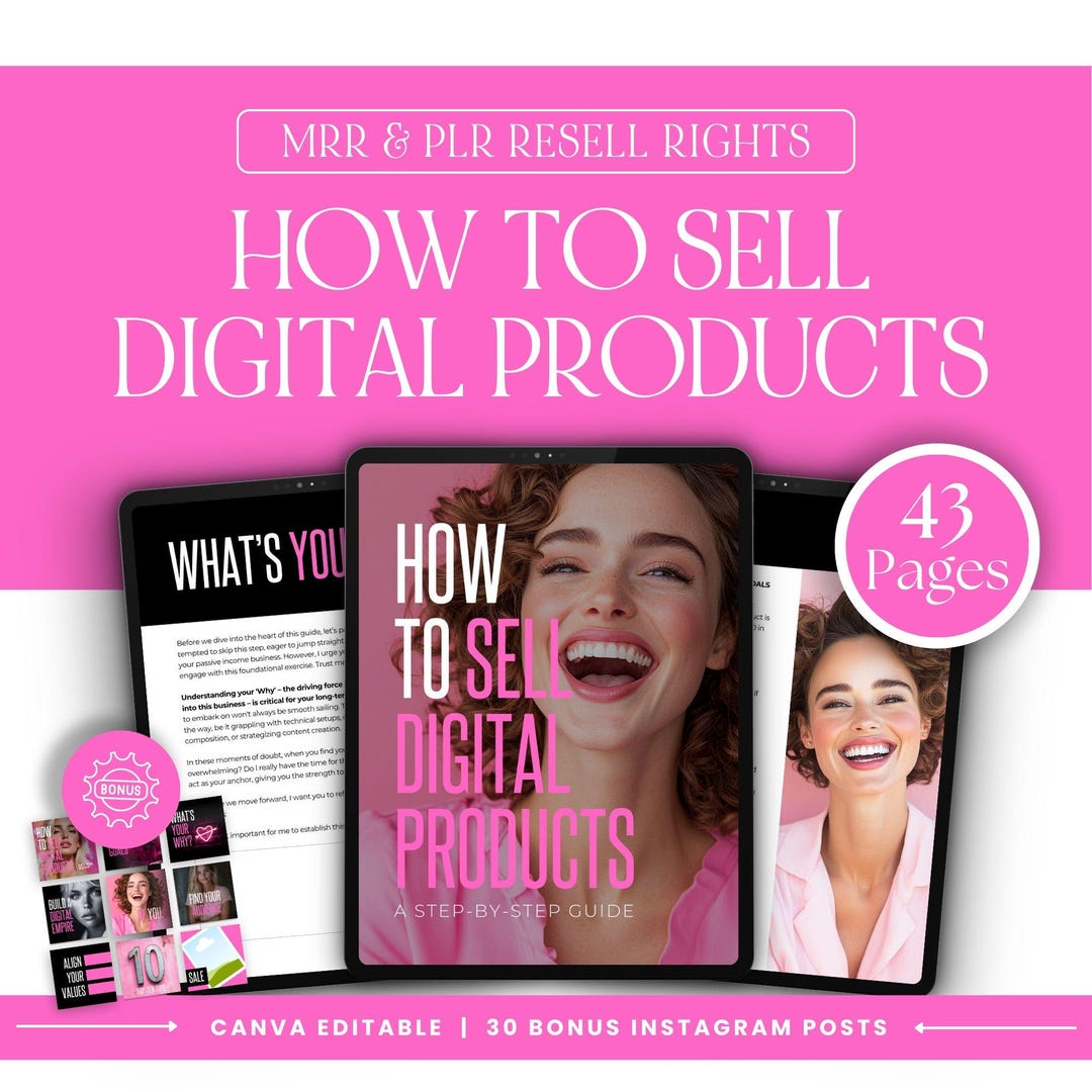 How to Sell Digital Products Guide, Master Resell Rights Canva Editable ...