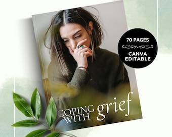Grief Journal: 70-Page Coping with Loss Workbook (Canva Template)