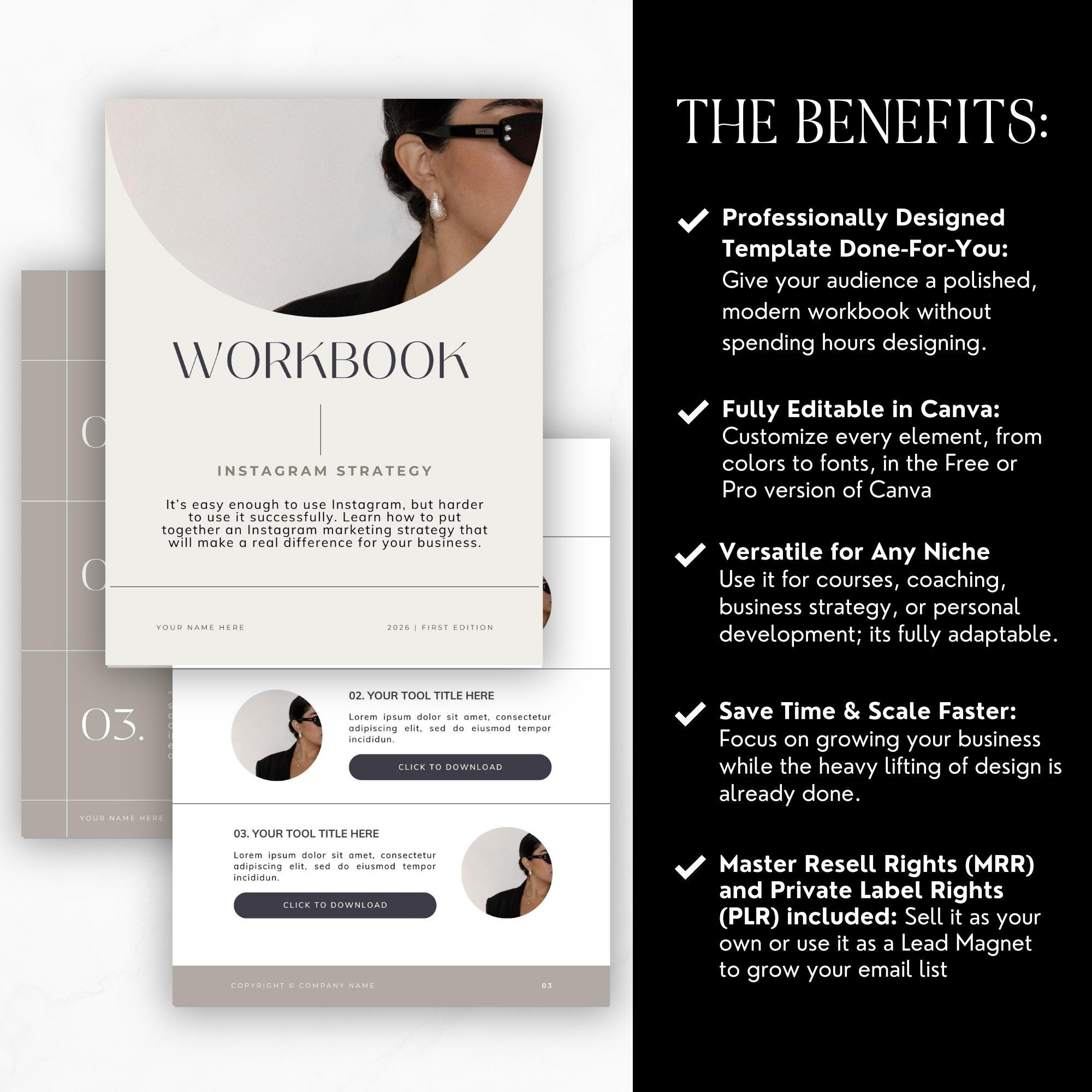Canva Workbook Template: PLR MRR Resell Rights, Course Creator Ebook ...