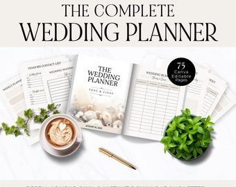 Wedding Planner Canva Template: Editable Checklist, Itinerary (MRR & PLR Digital Download)