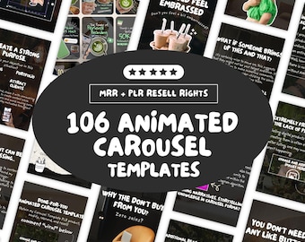 Animated Instagram Carousel Canva Templates, PLR MRR