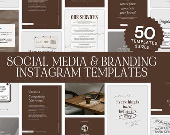 Brown PLR Instagram Template Bundle | Resellable Templates | MRR Canva Posts | Canva Instagram Templates