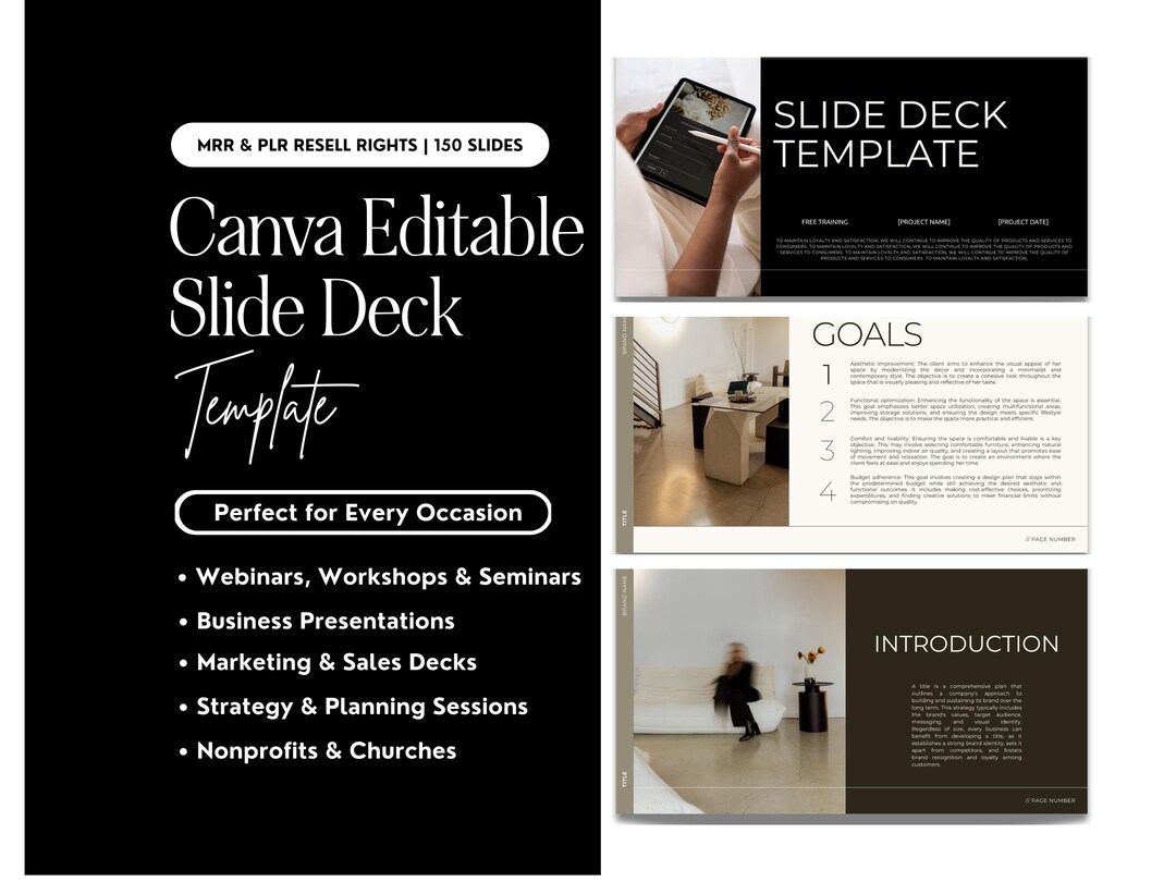 Canva Slide Deck Template, Editable Presentation Template With MRR ...