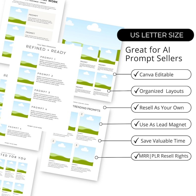 Editable Prompt Guide Template, Canva Planner Frames (PLR & MRR) - Etsy