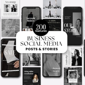 PLR MRR Business Instagram Templates, 200 Posts and Stories Social Media Templates, Canva Editable, Master Resell Rights Plr Digital Product