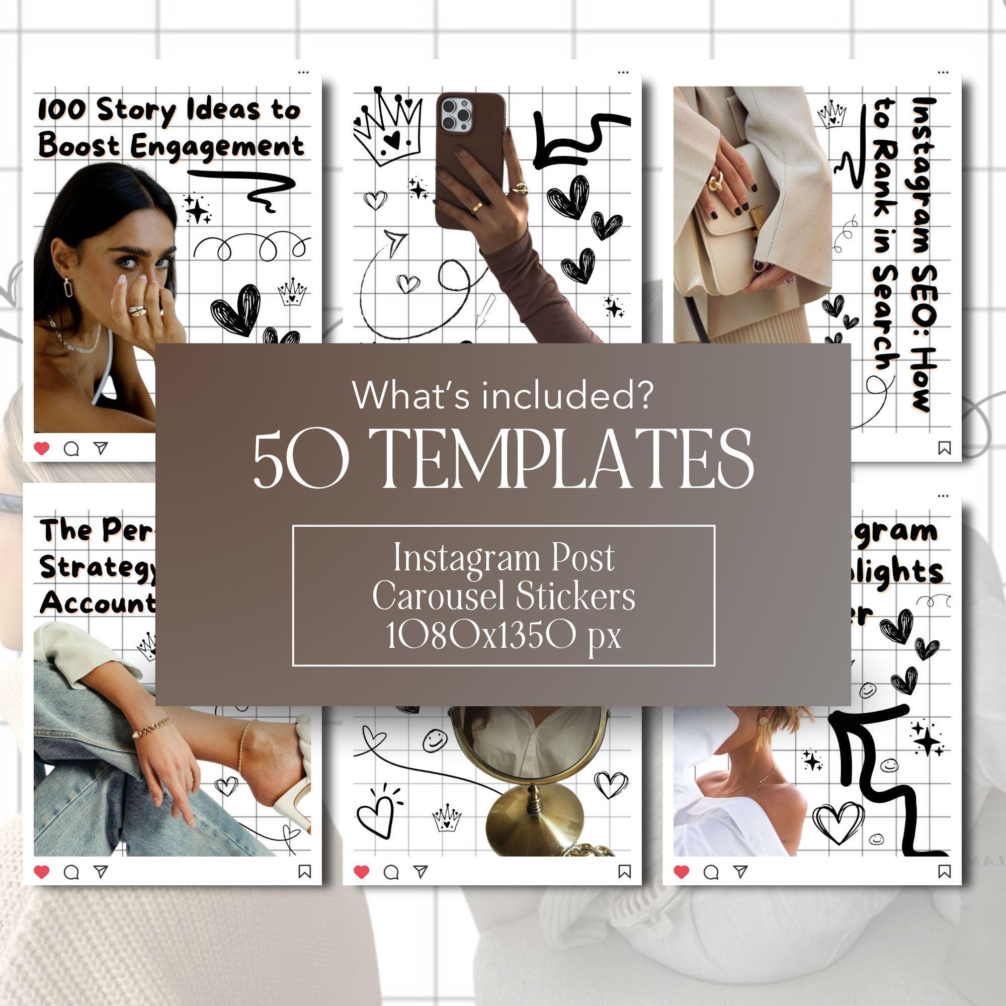 50 Scrapbook Instagram Carousel Templates | Canva Editable, PLR MRR - Etsy