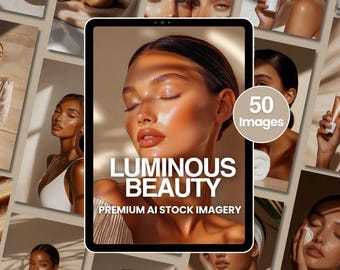 Luxe Skincare Stock Photos: Beauty Social Media Templates (PLR & MRR)