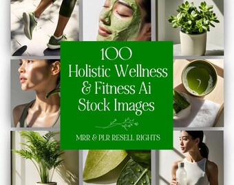 Wellness Stock Photos, Health & Fitness AI Images, MRR PLR (Digital Download)