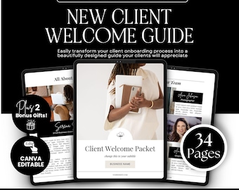 Client Welcome Packet Template: Canva Editable, MRR PLR (Digital Download)