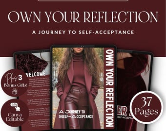 Self Love Ebook & Self Acceptance Guide for Women | Self Love Affirmations, Confidence + Mindset Workbook | Glow Up Self Care Download
