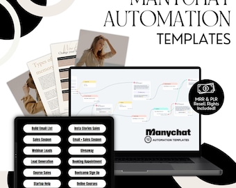 ManyChat Automation Flow Bundle: MRR + PLR, Customizable Chatbot Templates (Digital Download)