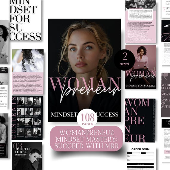 Mindset Ebook PLR, Womanpreneur Confidence, Women Success Guide, Master Resell Rights Bundle