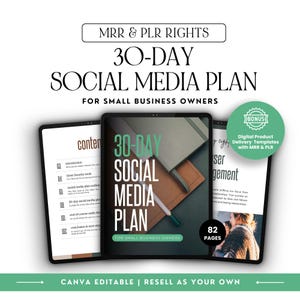 30 Tage Social Media Challenge Guide, Inhaltsplanung, Digitaler Download, MRR Marketing, Plr und Mrr, Verkaufen auf Etsy, Master Resell Right