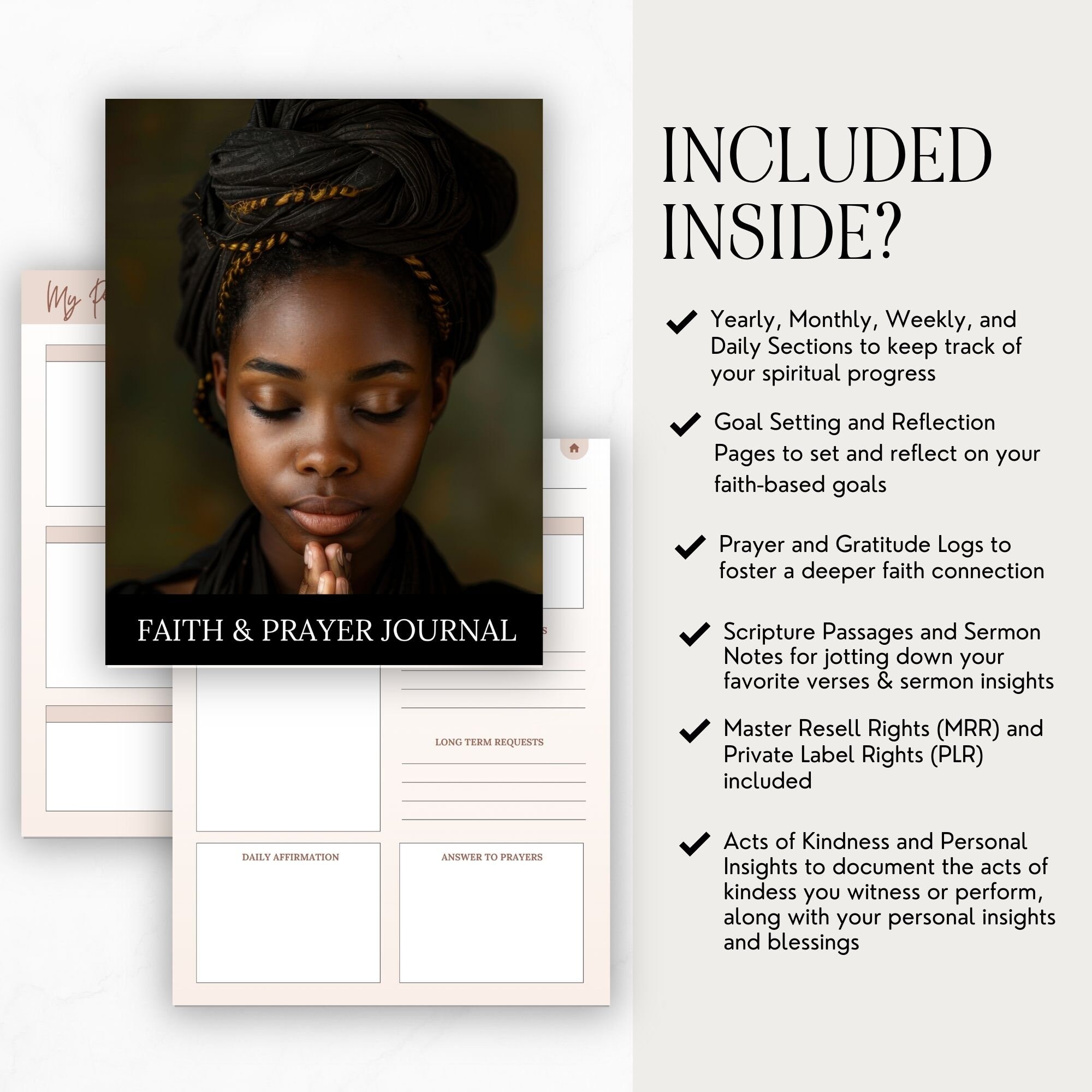 Faith & Prayer Journal Canva Template: Resell Rights, Bible Study ...