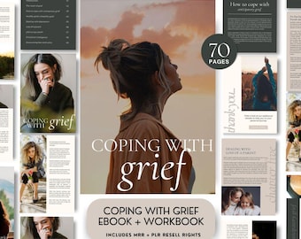 Grief Workbook: Coping with Loss, 70-Page Canva Template (MRR/PLR)