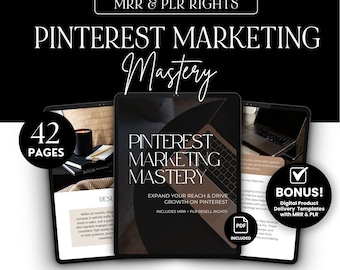 Pinterest Marketing Mastery Guide: MRR PLR Canva Ebook (Digital Download)