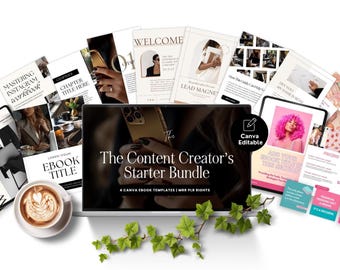 Canva eBook Templates, PLR MRR Digital Product, PLR eBooks Bundle Products, Resell Rights, Aesthetic Notebook, Life Coach