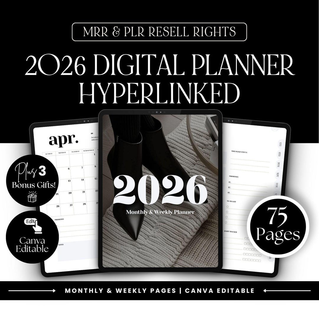 2026 Digital Planner - Monthly Weekly Layouts, Canva Template (digital ...