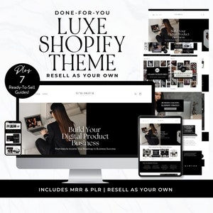 Digital Product Shopify Theme Websites, Classy Luxury Premium Theme, Mrr And Plr Resell Rights, Editable Canva Templates, Shopify 2.0 Bundle
