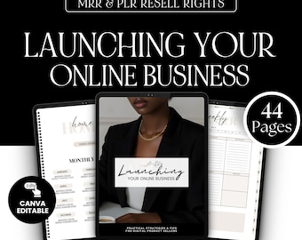 Online Business Launch Guide: MRR PLR Ebook, Canva Templates