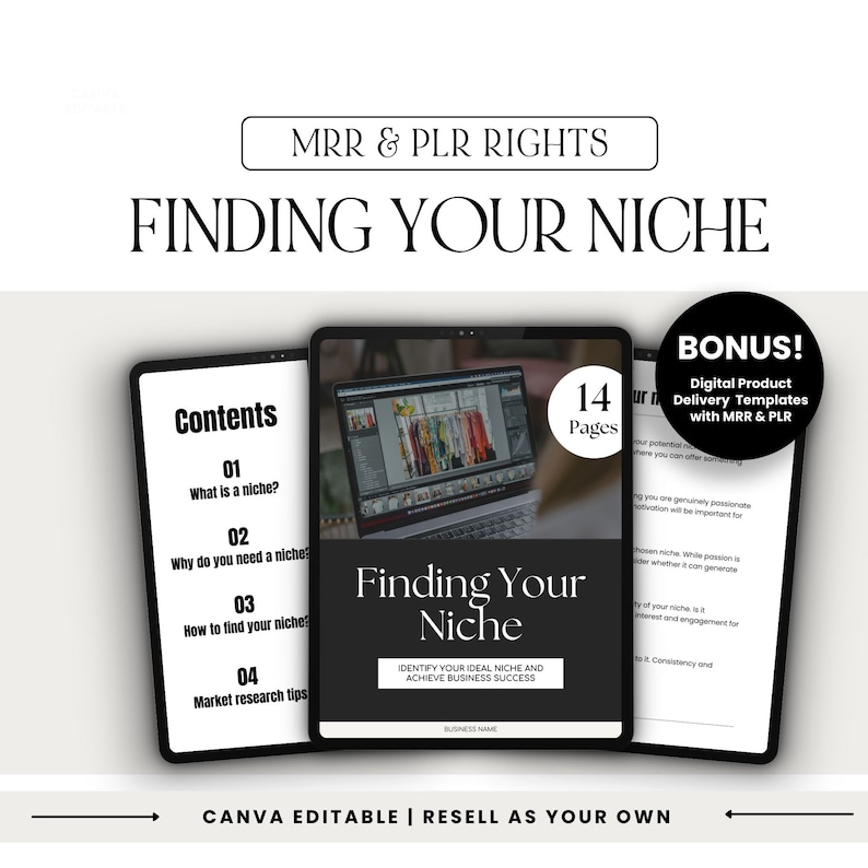Niche User Guide.pdf Niche Guide Canva Template: Find Your Niche Ebook (MRR & PLR) - Etsy