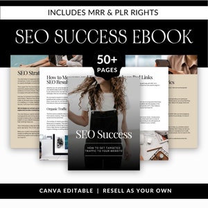 SEO Success eBook, Etsy Seo Help, Mrr Website Ebook, Plr Seo Checklist, Search Engine Optimization Guide, Ranking on Google, Canva Editable