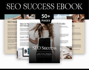 Guía de éxito SEO (eBook): Plantilla editable de Canva (MRR y PLR)