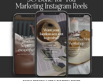 30 Instagram Reels Templates, Canva Reels, MRR PLR