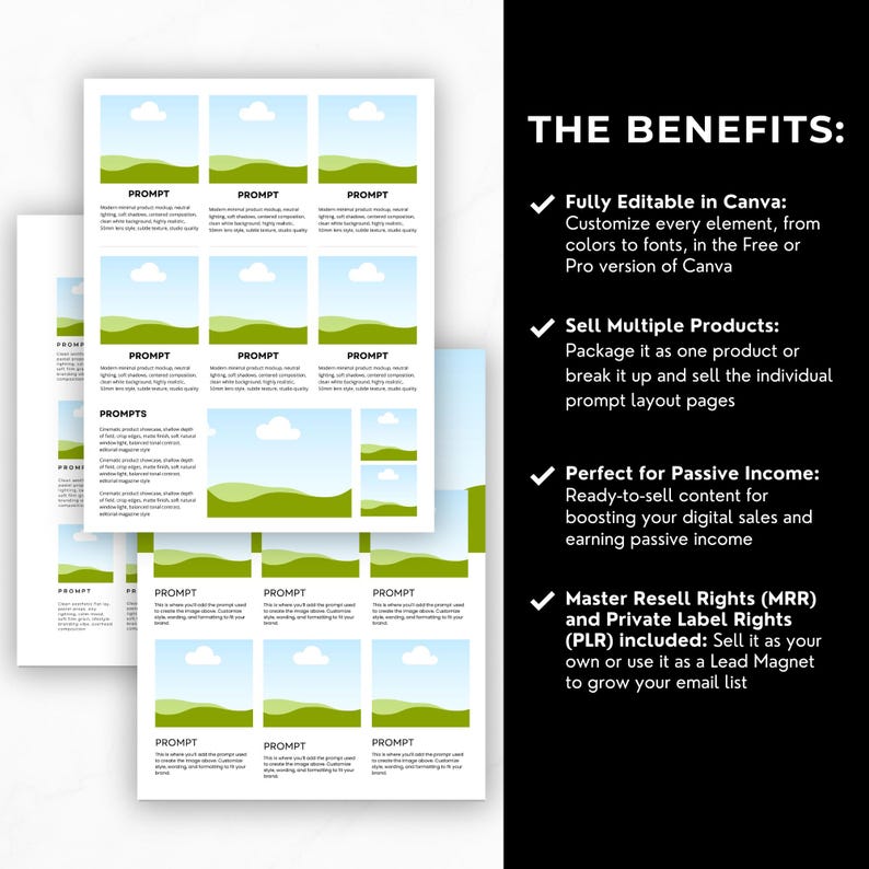 Editable Prompt Guide Template, Canva Planner Frames (PLR & MRR) - Etsy