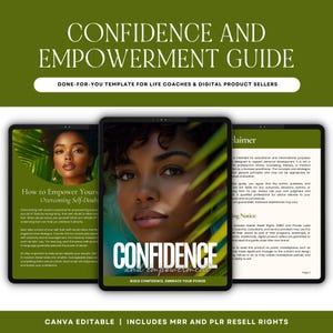 Confidence & Empowerment Coaching Workbook: Canva Editable PLR/MRR (Digital Download)