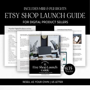 Etsy Shop Verkäuferleitfaden mit MRR & PLR Wiederverkaufsrechte, Handelsmarkenrechte, Master Wiederverkaufsrechte, Verkaufen auf Etsy, Etsy Verkäufer, Canva Bearbeitbar