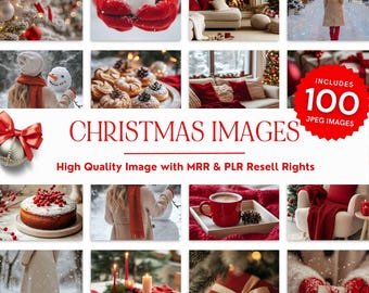 Red Christmas Stock Photos, MRR PLR (Digital Images, 100 JPEGs
