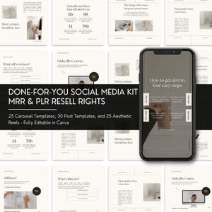 Instagram Carousel Templates: Social Media Kit for Canva (PLR/MRR License)