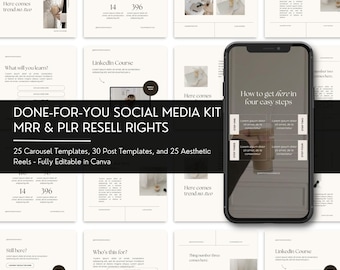 Instagram Carousel Templates: Social Media Kit for Canva (PLR/MRR License)