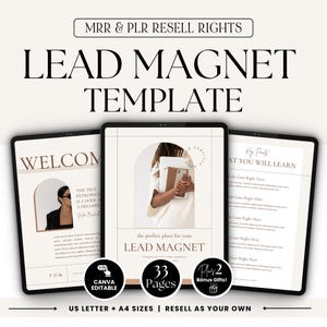 Canva Bleimagnet Vorlage: MRR & PLR Wiederverkaufsrechte eBook (Digitaler Download)