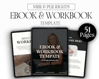 MRR PLR Workbook & eBook Template: Canva Editable, Digital Marketing (US Letter Size)