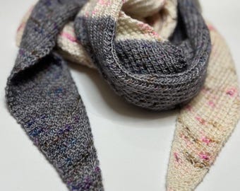 Shawl Knitting Pattern - Easy Textured Knit - Full Reversal Knit Scarf - Reversible Wrap - PDF Digital Download