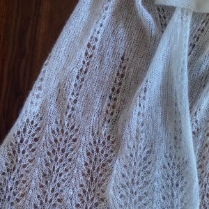 Elegant Lace Knit Shawl Pattern - Luxurious Silk Mohair Knitted Shawl - Elbert Scarf Knitting Tutorial - PDF digital Download image 9