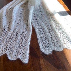Elegant Lace Knit Shawl Pattern - Luxurious Silk Mohair Knitted Shawl - Elbert Scarf Knitting Tutorial - PDF digital Download image 3