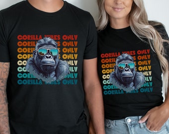 Gorilla Vibes Only Tshirt, Funny Shirt, Retro Tee, Gorilla Costume T Shirt, Trendy Summer Shirt, Cool Street Wear, Gift for him, Birthday