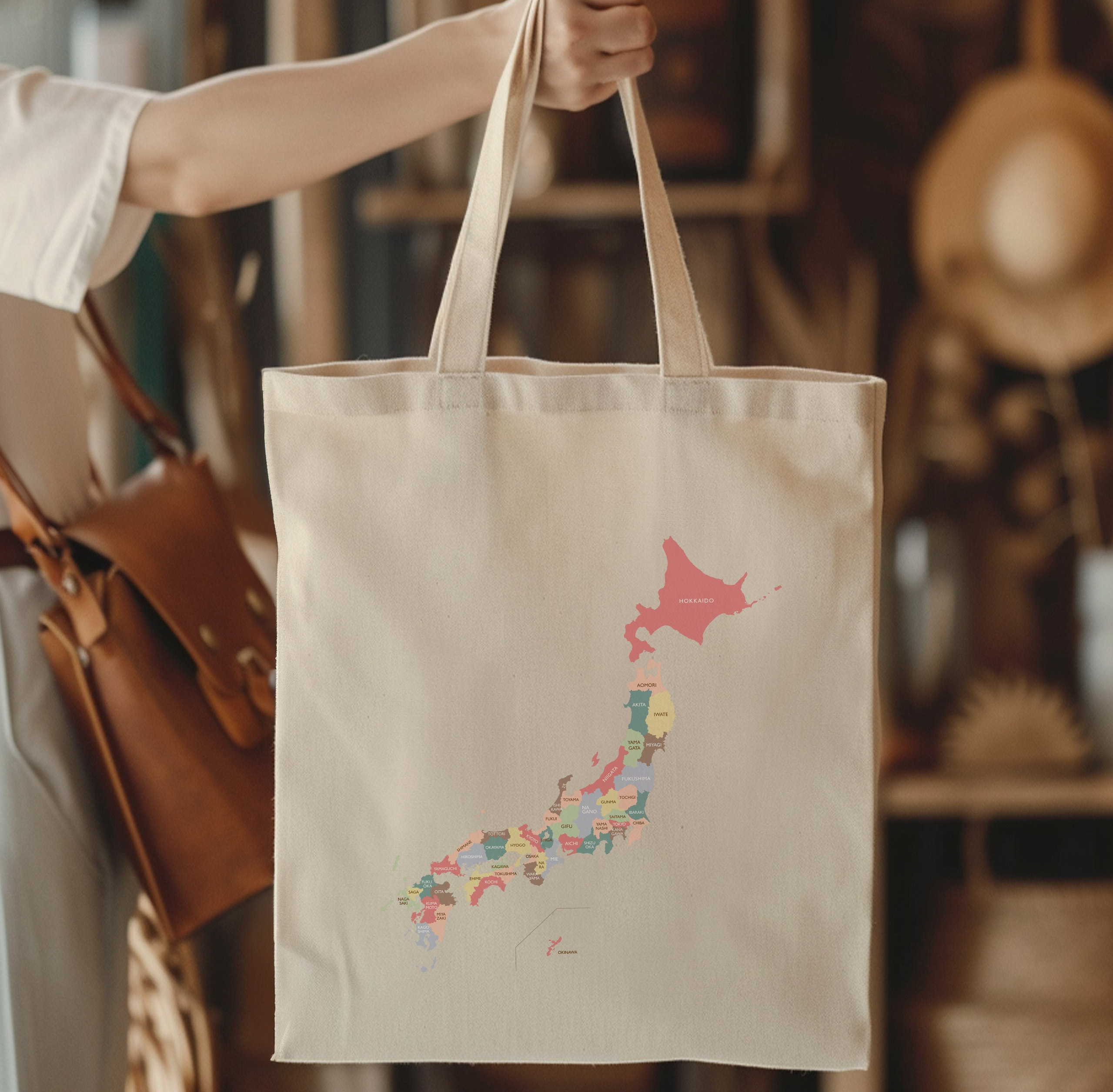 WZMPA Japan-Reisetasche – Wiederverwendbare Baumwoll-Tote Bag Mit Japanischem Design