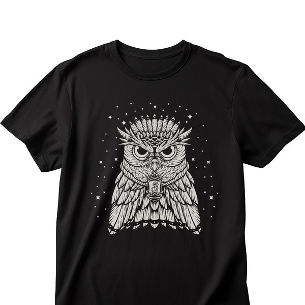 Night Owl Shirt, Esoteric Witchy Tee, Witch Y2K Goth Top, Alt Style, Dark Aesthetic, Goth Streetwear, Darkcore Gothic, Mall Goth Clothes