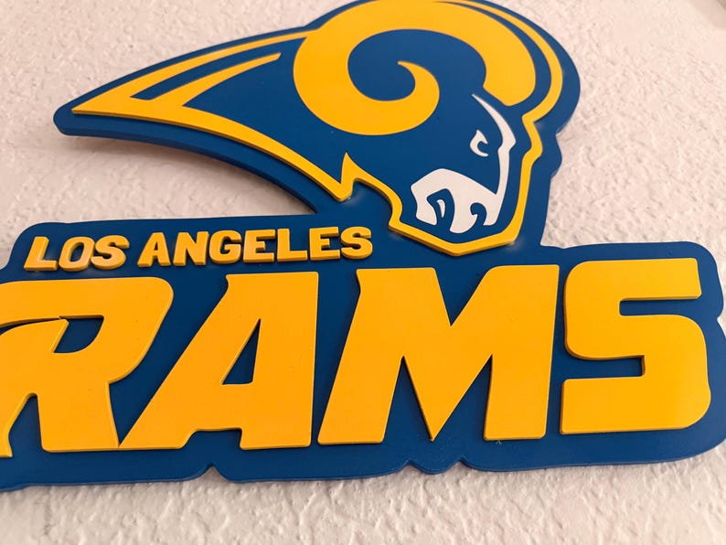 La Rams Letters Los Angeles Rams Wall Sign – 16” X 14” Layered 3D Football Decor - Etsy